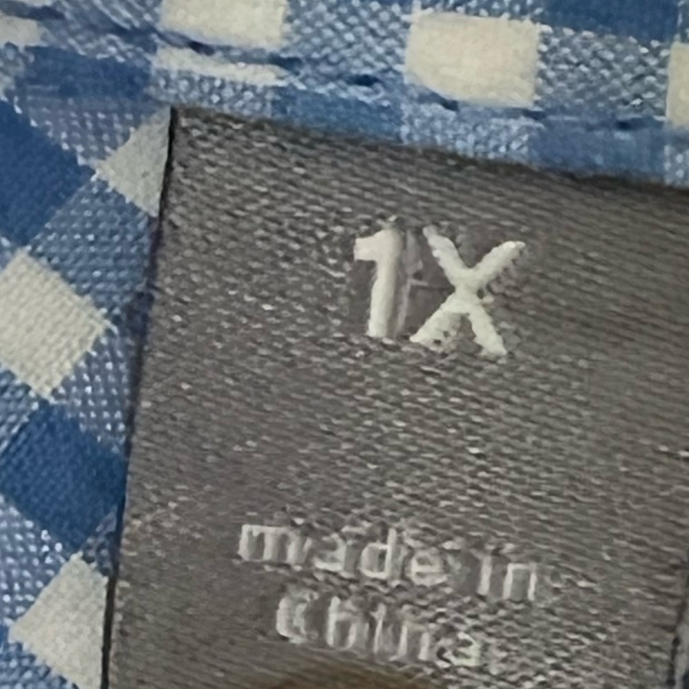 JCP | Blue/white checkered plaid cotton button down long sleeve shirt si… - Picture 12 of 12
